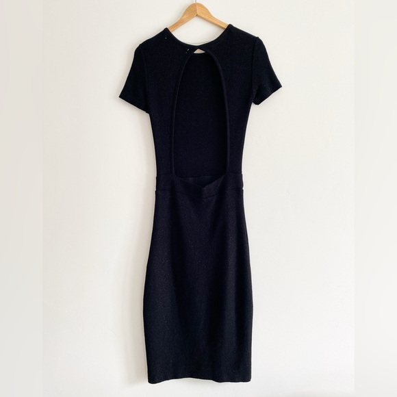 Zara Knit Black Shimmer Backless Knit Dress – Size Small - Picture 6 of 7